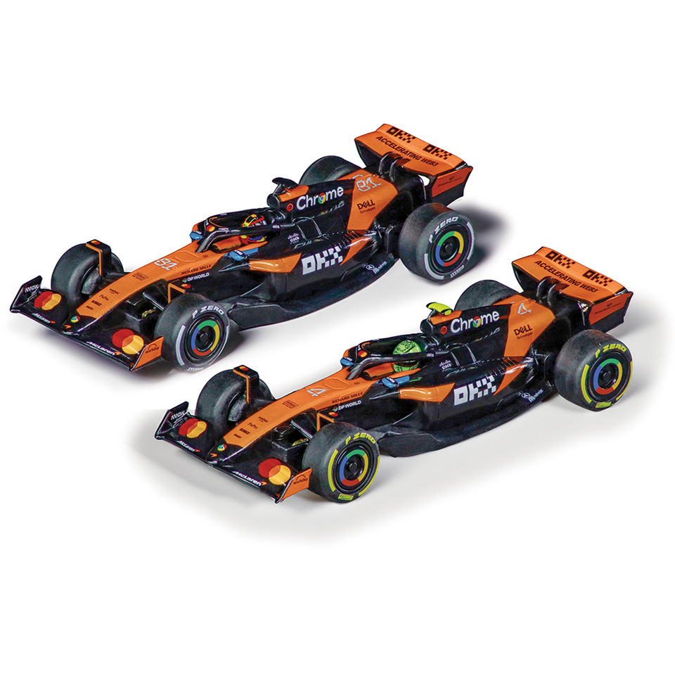 F1 McLaren Formula 1 Team #4 Norris & #81 Piastri Pull & Speed Twinpack 1:43 Scale Plastic Model Car by Carrera Main Image
