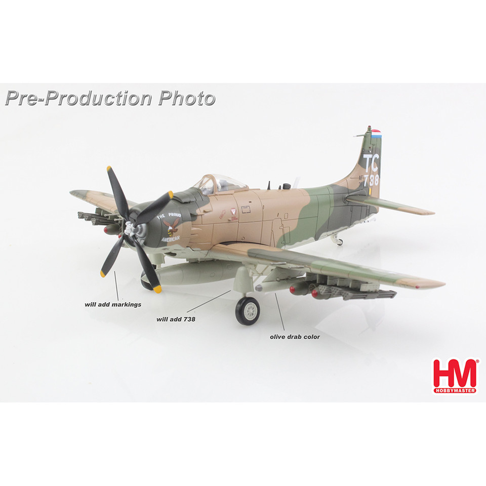 A-1H Skyraider 1/72 Die Cast Model - HA2922 Main Image