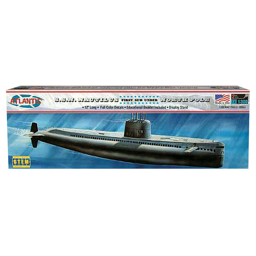 SSN 571 Nautilus Submarine 1/300 Kit 1:300 Scale  by Atlantis Models Main Image
