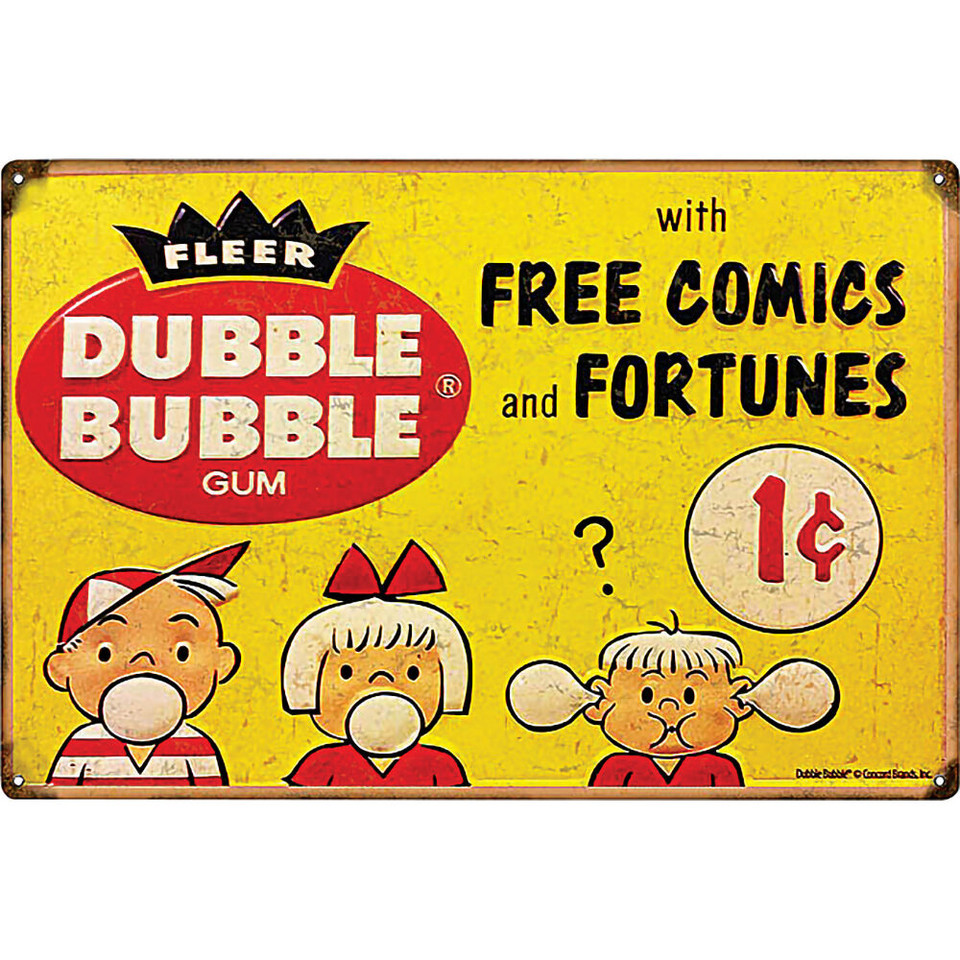 Dubble Bubble Free Comics Reproduction Nostalgic Metal Sign Main Image