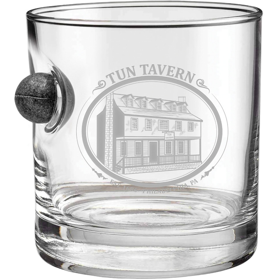 Tun Tavern Rocks Glass with Musket Ball BenShot (RG10-TunTavern) Main Image