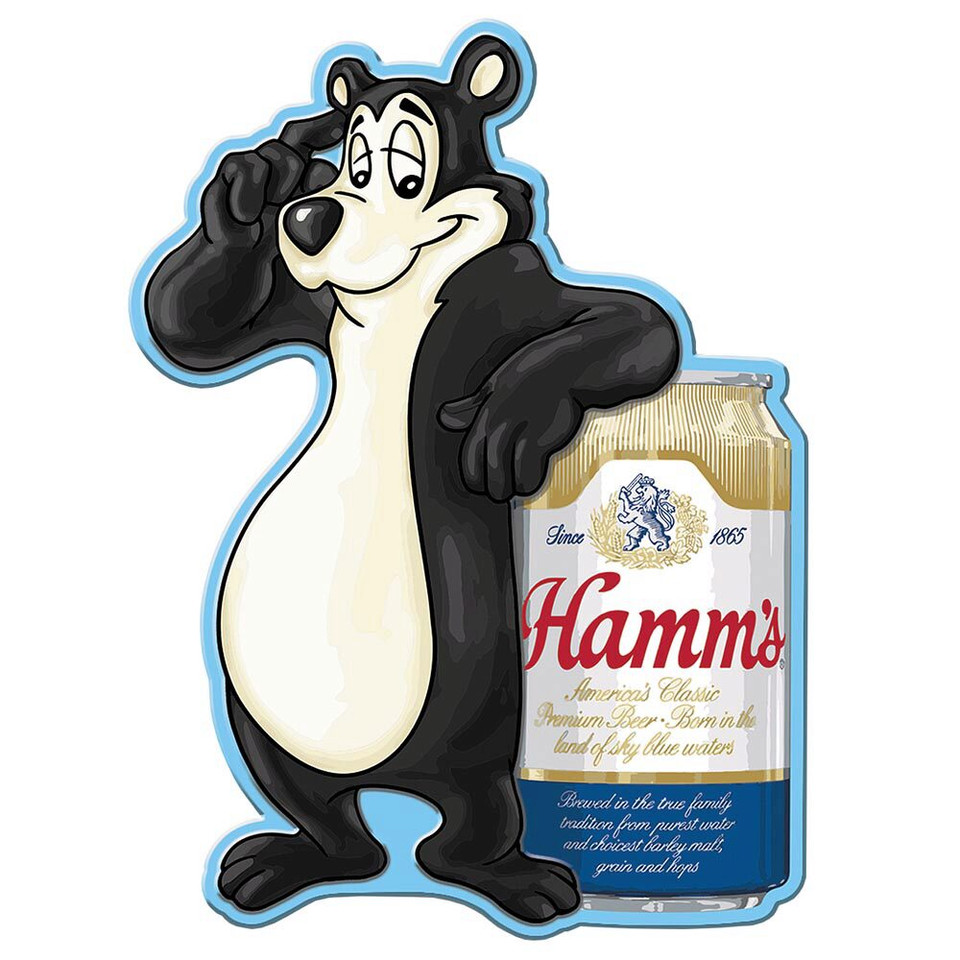 Hamm's Beer with Bear Cutout Metal Sign Main Image