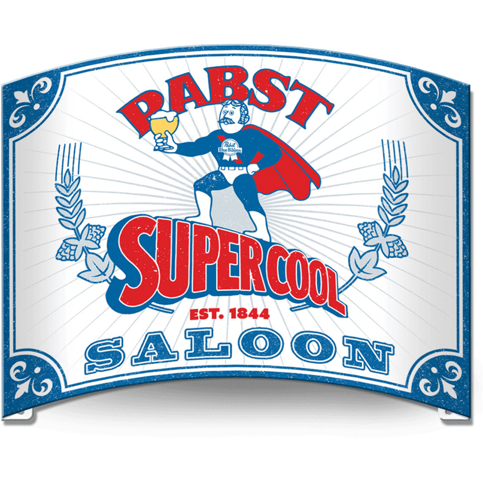 Pabst Super Cool Rolled Metal Sign Desperate Enterprises (R109) Main Image