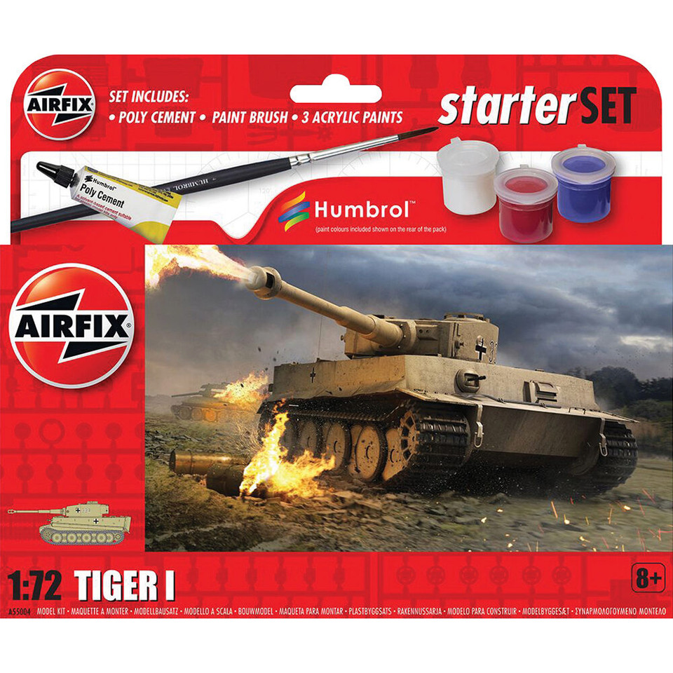 Tiger 1 1/72 Kit Starter Set Airfix (A55004) Main Image