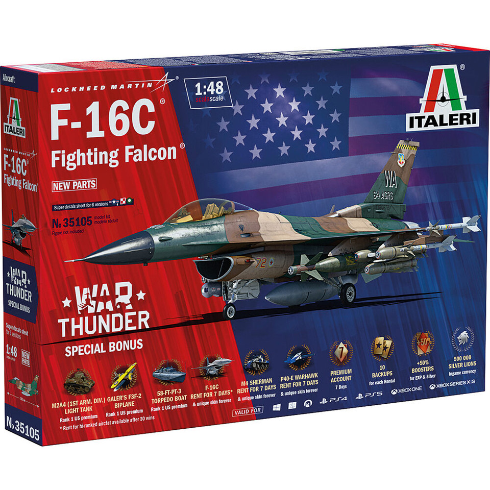 F-16C Fighting Falcon 1/48 War Thunder Kit Italeri 35105 Main Image