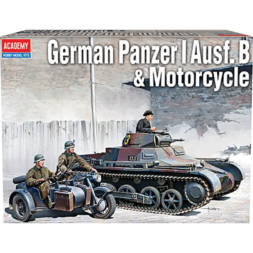 Panzer I Ausf. B & Motorcycle 1/35 Kit Academy (13556) Main Image