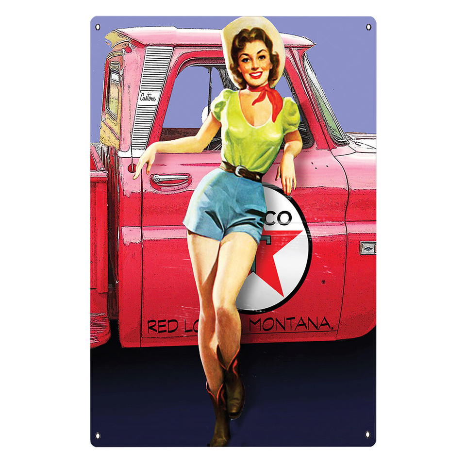 Texaco Pin Up Metal Sign  RVG1046 Main Image
