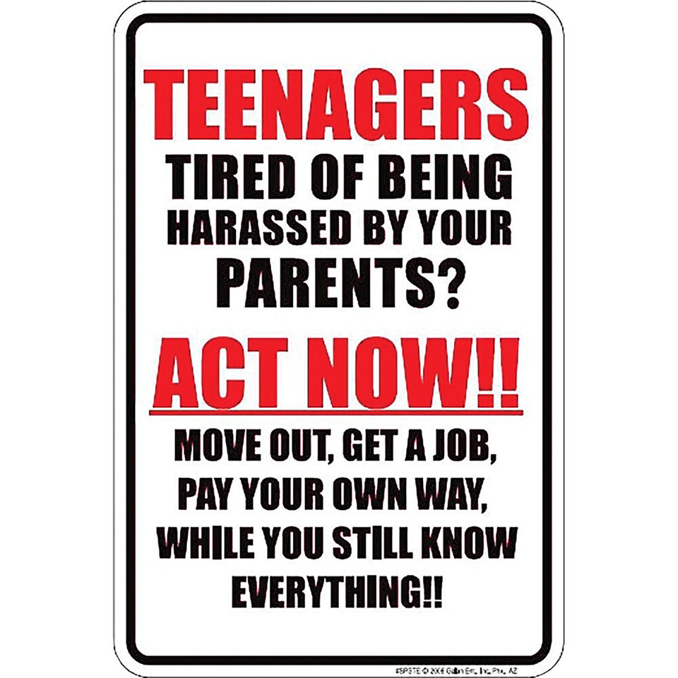 Teenagers Act Now Metal Sign  SPSTE Main Image