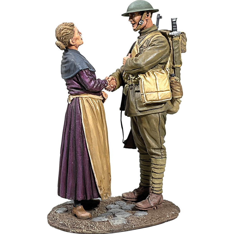 U.S. Doughboy with Civilian Woman 1/30 Figure Set - 1918 William Britain (23129) Main Image