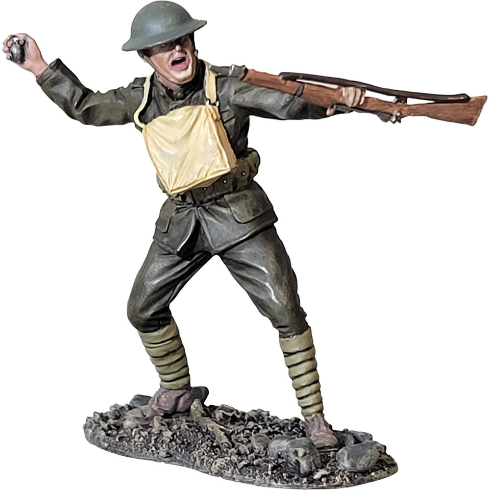 U.S. Marine Standing Throwing Grenade 1/30 Figure WILLIAM BRITAIN (13096) Main Image