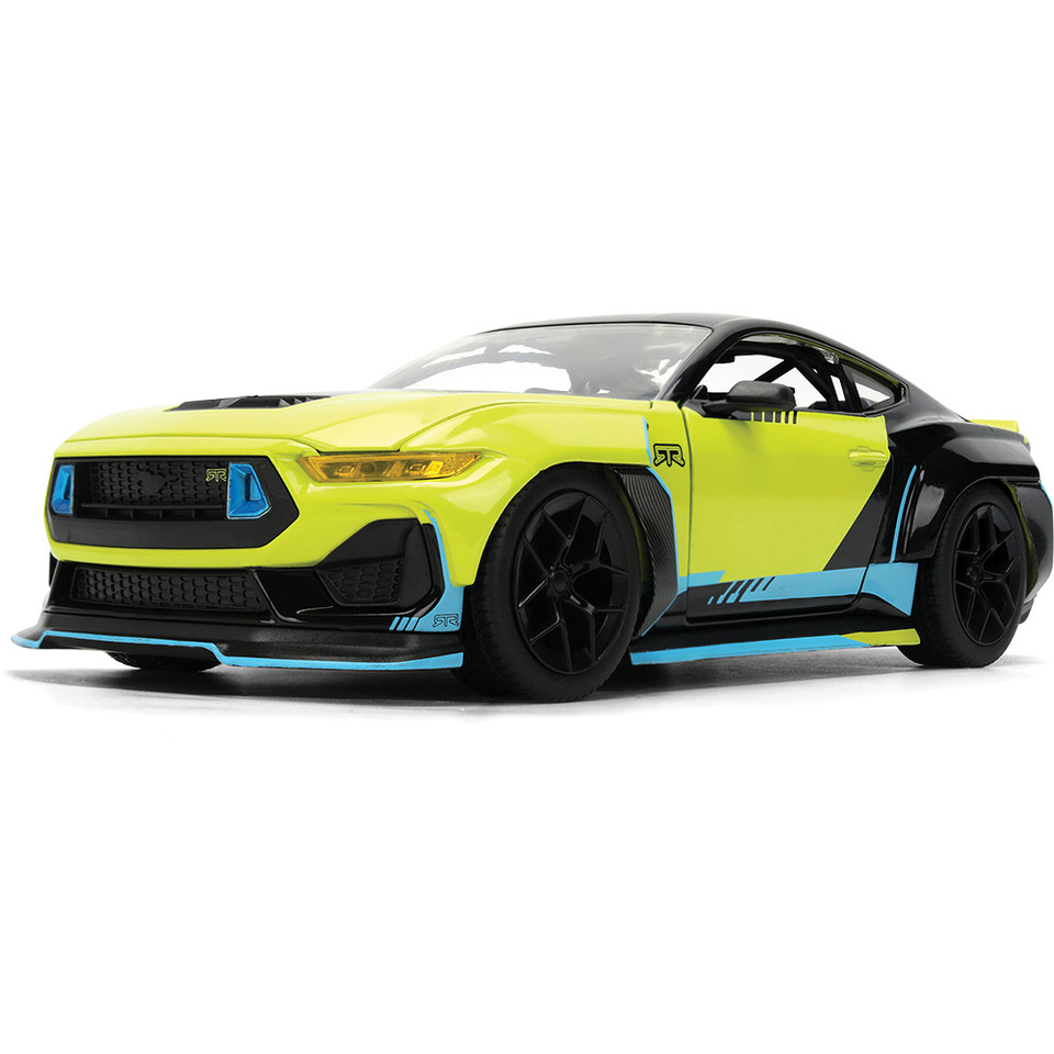 2024 Ford Mustang RTR - Hyperspec Yellow 1:24 Scale Diecast Model Car by Jada Toys Main Image