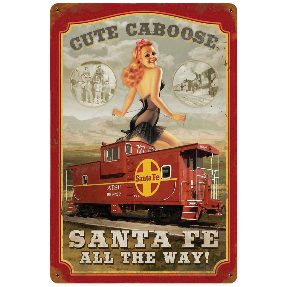 Cute Caboose Pin-Up Metal Sign   by Vintage Sign Co. Main Image