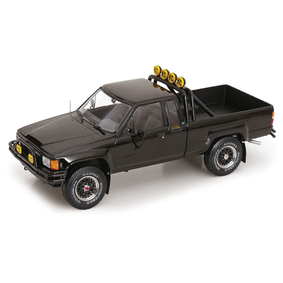 1985 Toyota Xtra Cab 4x4 Pickup - Black Custom 1:18 Scale Diecast Model Truck by KK Scale Main Image