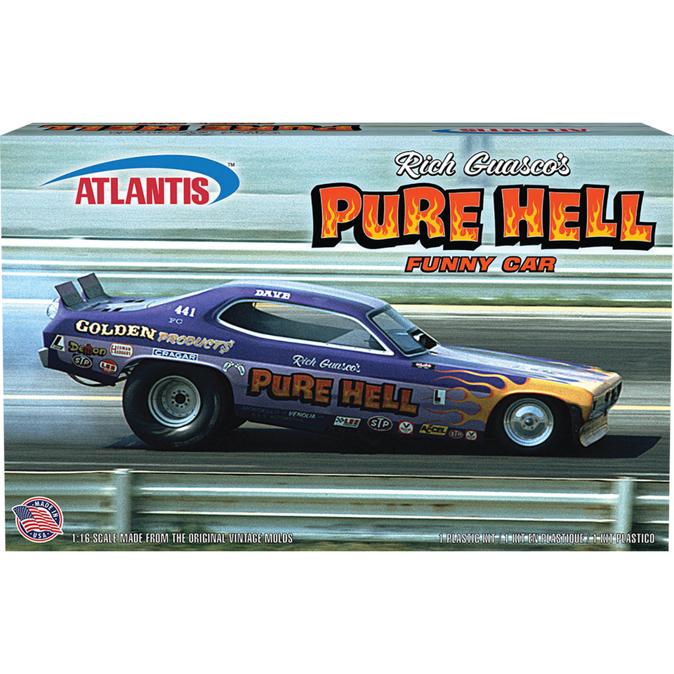 Rich Guasco's Pure Hell Funny Car 1:16 Scale Plastic Model Kit by Atlantis Models Main Image