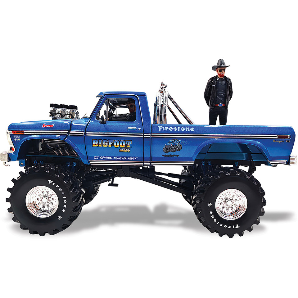 1979 Bigfoot #1 Ford F-250 Monster Truck with 48-Inch Tires & Two Bob Chandler Characters 1:18 Scale Diecast Model Truck by Greenlight Main Image