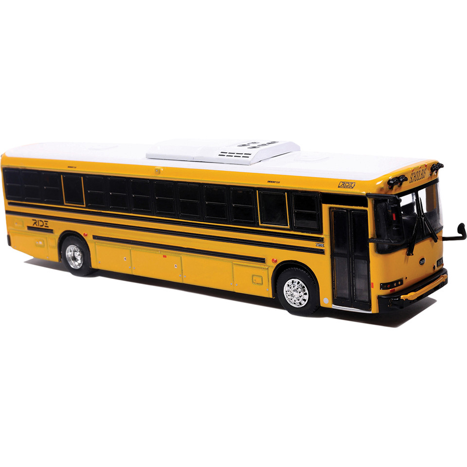 RIDE Dreamer Type D Battery-Electric School Bus: Blank Bus 1:87 Scale Diecast Model Bus by Iconic Replicas Main Image