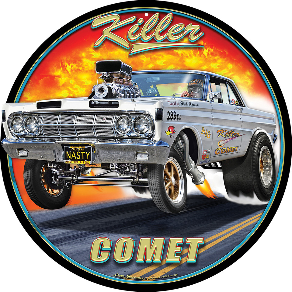1964 Mercury Comet Gasser by Larry Grossman  Metal Sign by Pasttime Signs Main Image