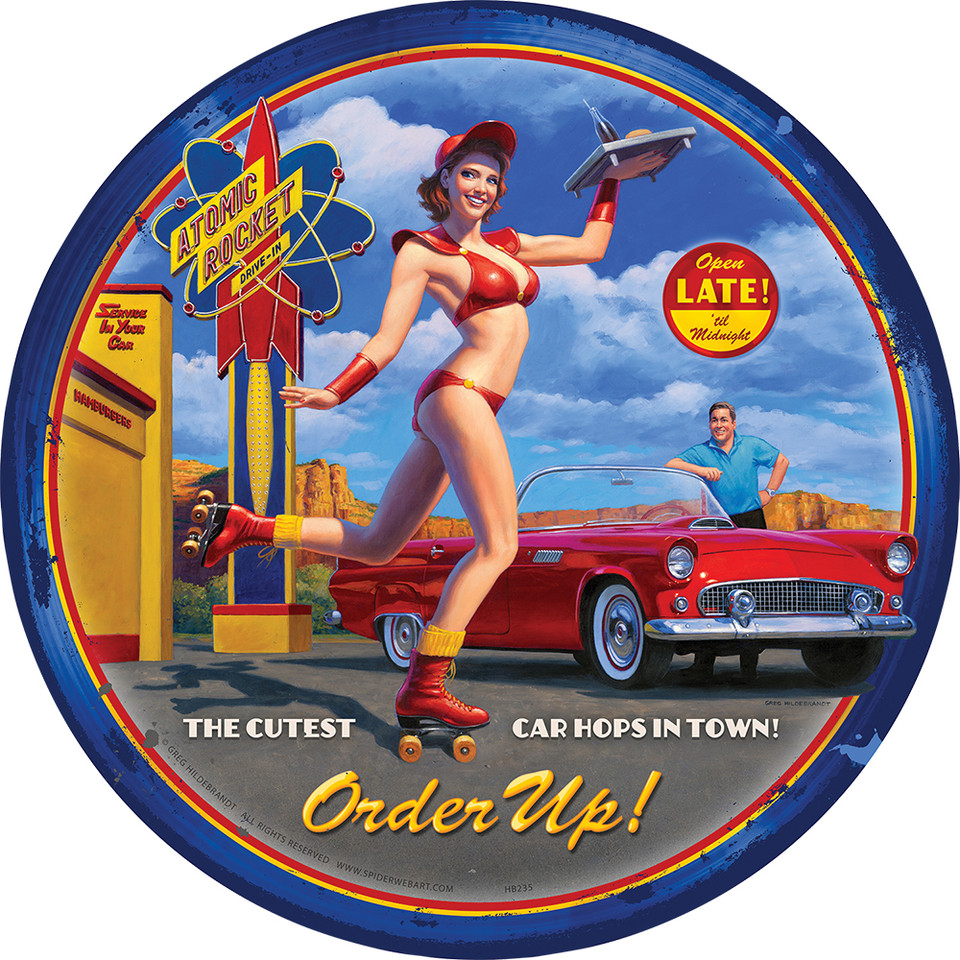 Car Hop Vintage Car Hop Sign by Greg Hildebrandt  Metal Sign by Pasttime Signs Main Image