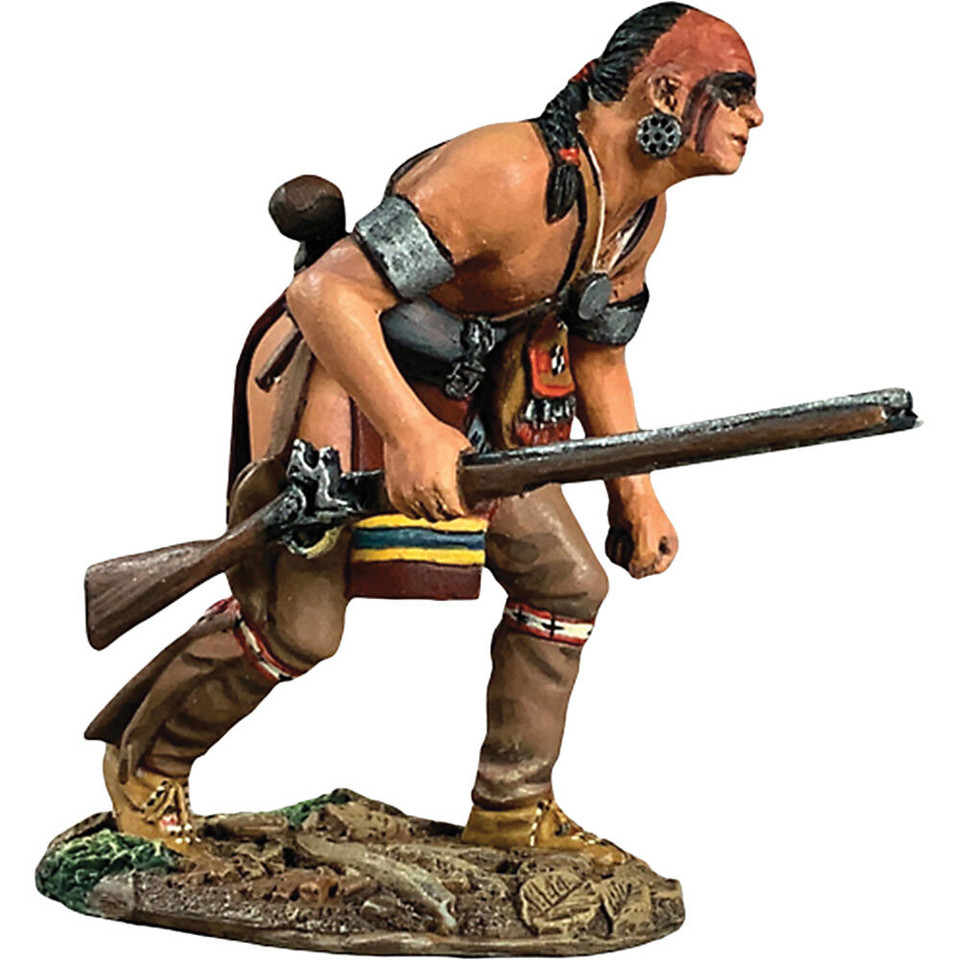 Native Warrior Advancing Crouched Down 1/30 Figure William Britain 16126 1:30 Scale Die Cast Metal by William Britain Main Image