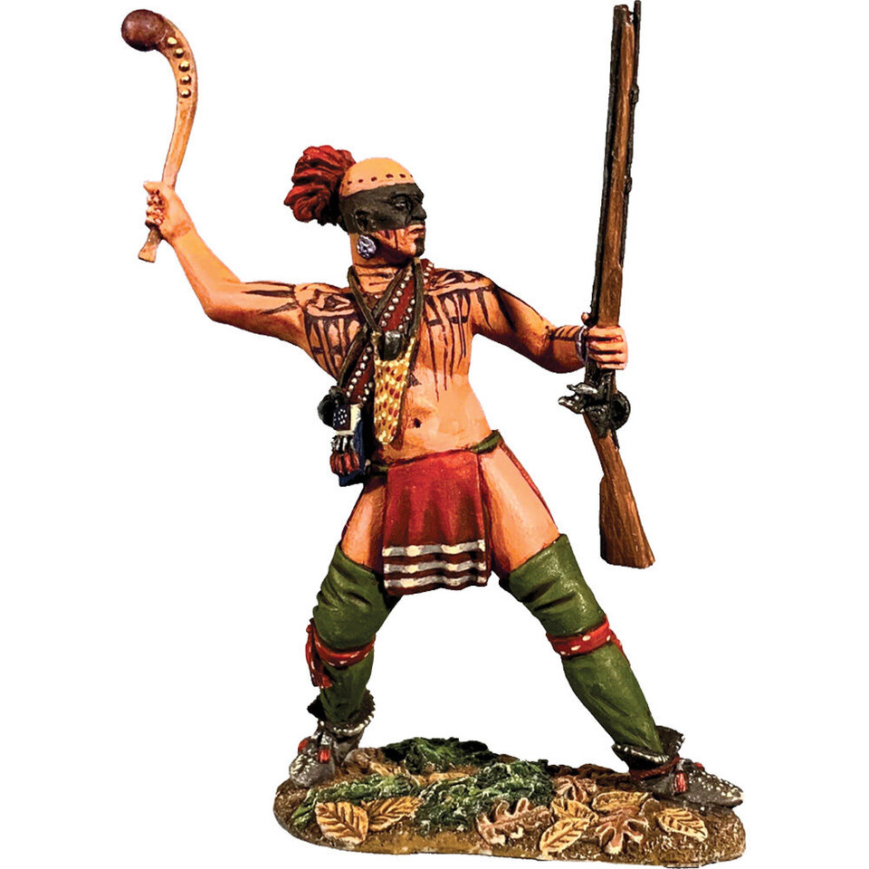Native Warrior Attacking with War Club 1/30 Figure William Britain 16087 1:30 Scale Die Cast Metal by William Britain Main Image
