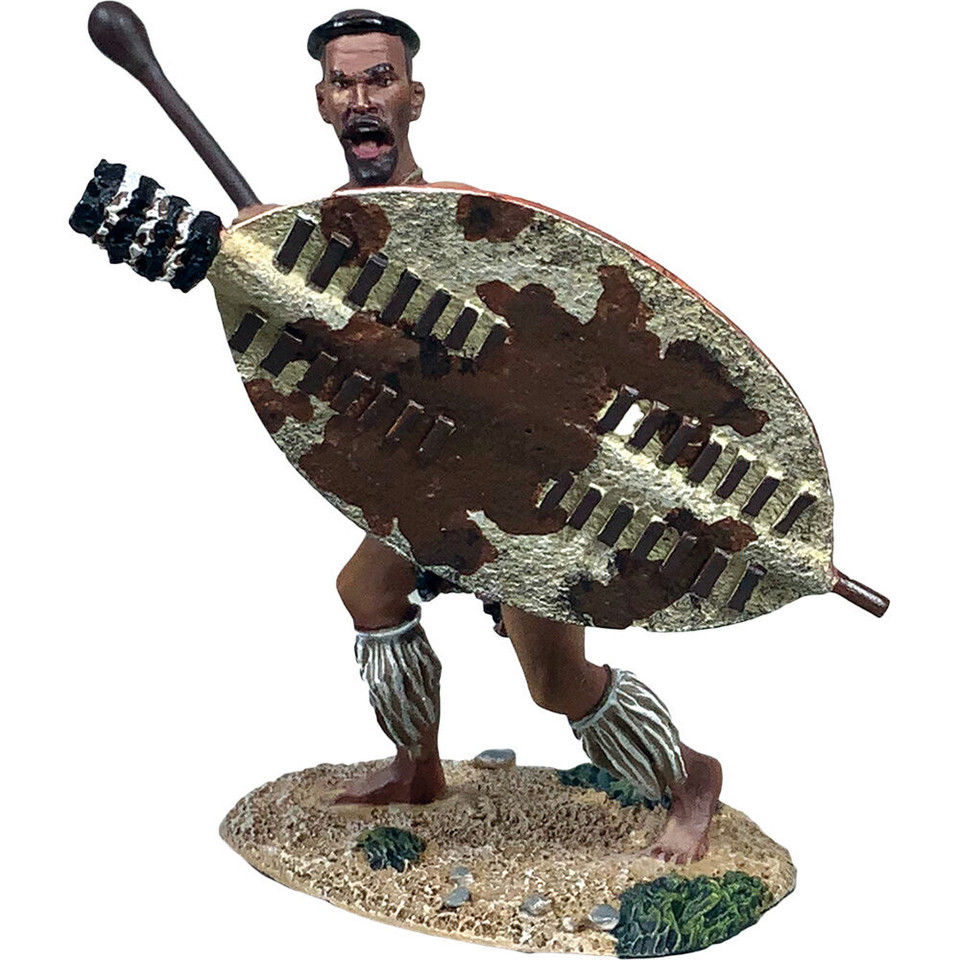 Zulu Warrior Attacking with Knobkerrie 1:30 Figure William Britain (20217) 1:30 Scale Metal by William Britain Main Image