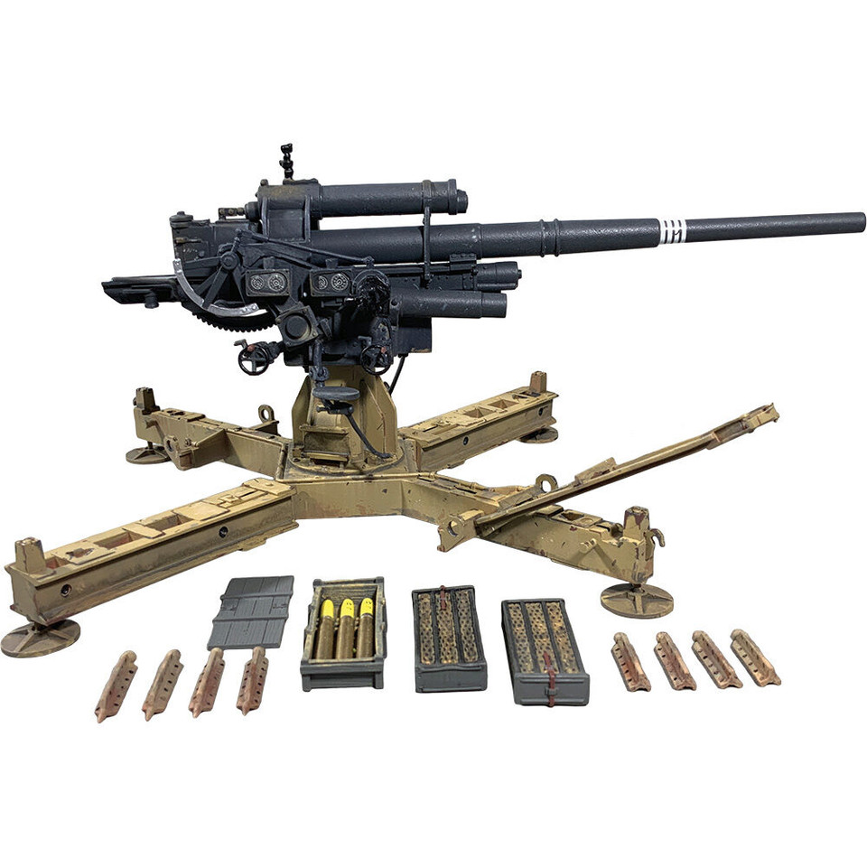 88mm FlaK 37 With Late War Carriage And No Shield 1/30 Model William Britain (25182) 1:30 Scale Metal by William Britain Main Image