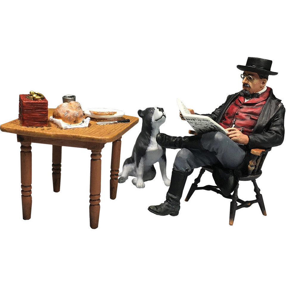 Coffee News and a Loyal Friend Man with Dog 1/30 Figure Se William Britain (31284) 1:30 Scale Metal by William Britain Main Image
