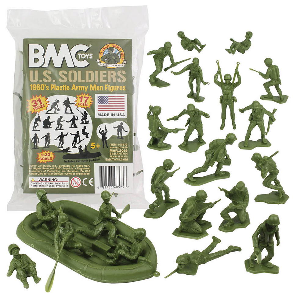 BMC Marx 1/32 Plastic WWII Army Men - 31 Pieces 1:32 Scale Plastic by BMC Toys Main Image