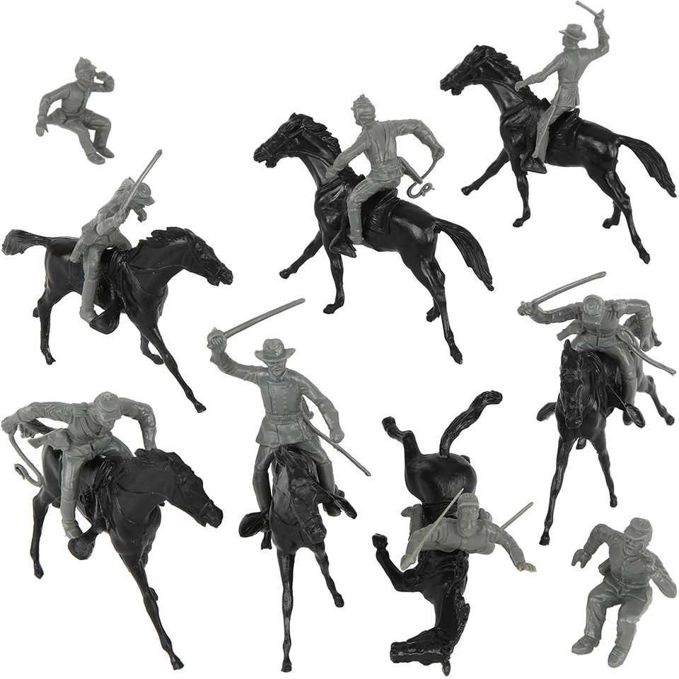 Civil War Cavalry 16pc Charcoal Gray Plastic Figure Playset BMC TOYS (67146) 1:32 scale Plastic by BMC Toys Main Image