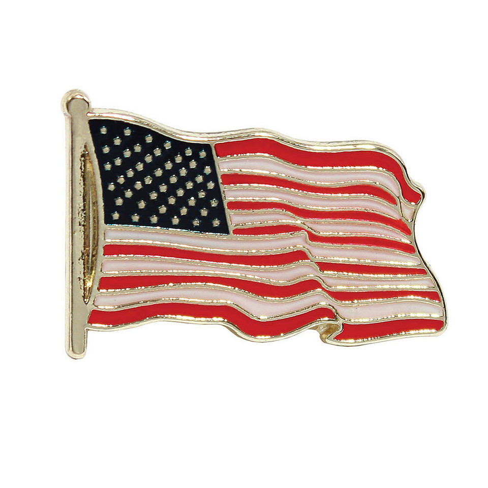 Waving American Flag Lapel Pin 503250  zinc alloy by Ruffin Flag Company Main Image