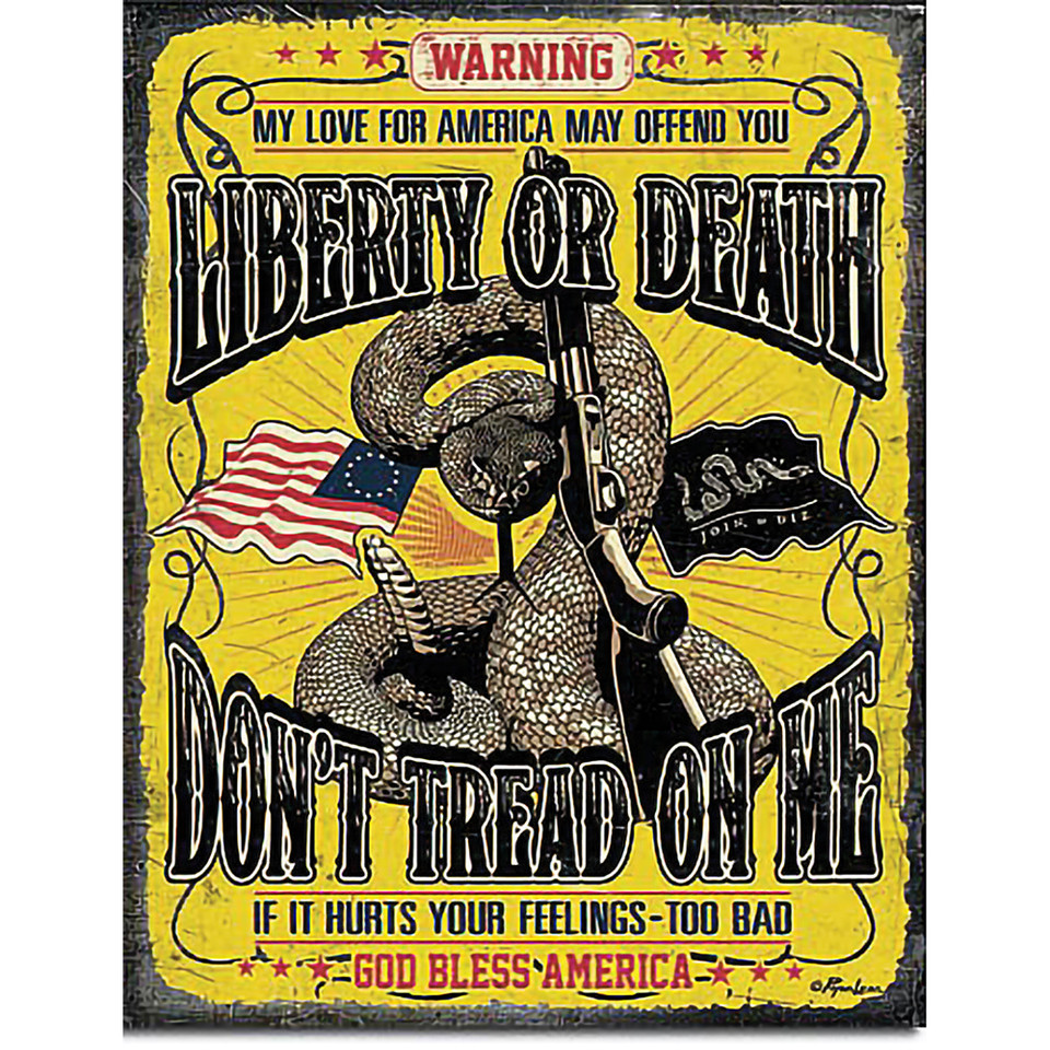 Liberty or Death: Don't Tread on Me Metal Sign  2234  Tin by Desperate Enterprises Main Image