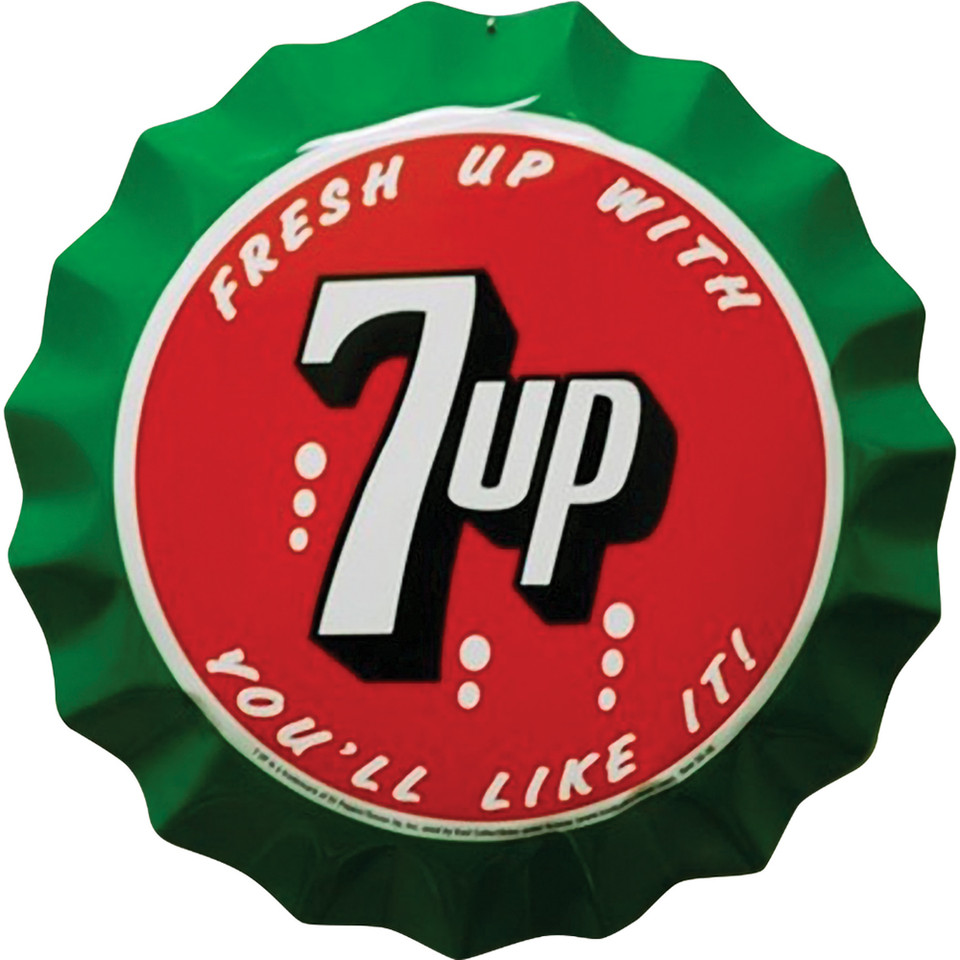 7Up Bottlecap Metal Sign SYSU5 - 7Up Bottlecap Metal Sign  Aluminum by Signs 4 Fun Main Image