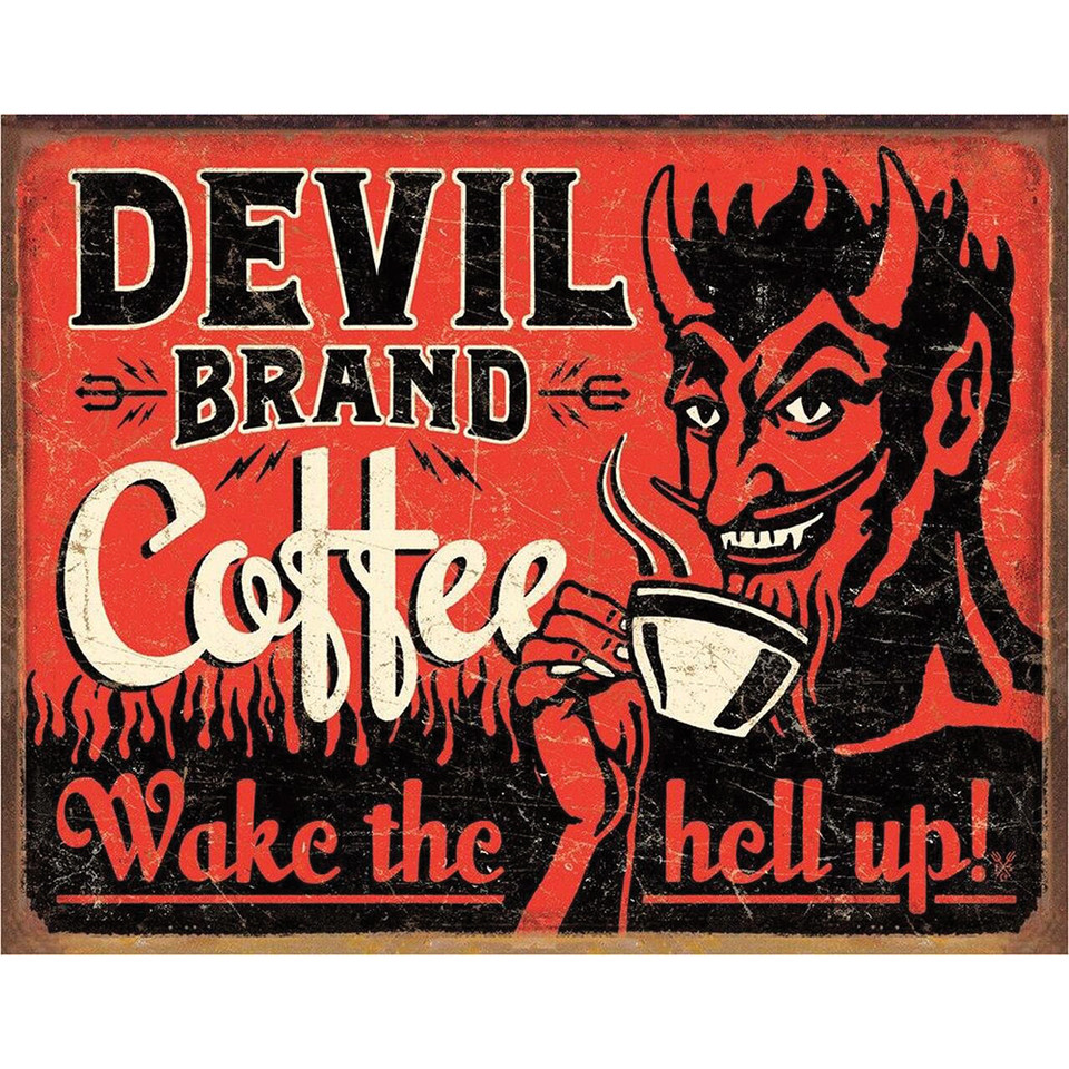 Devil Brand Coffee Metal Sign  Metal by Desperate Enterprises Main Image