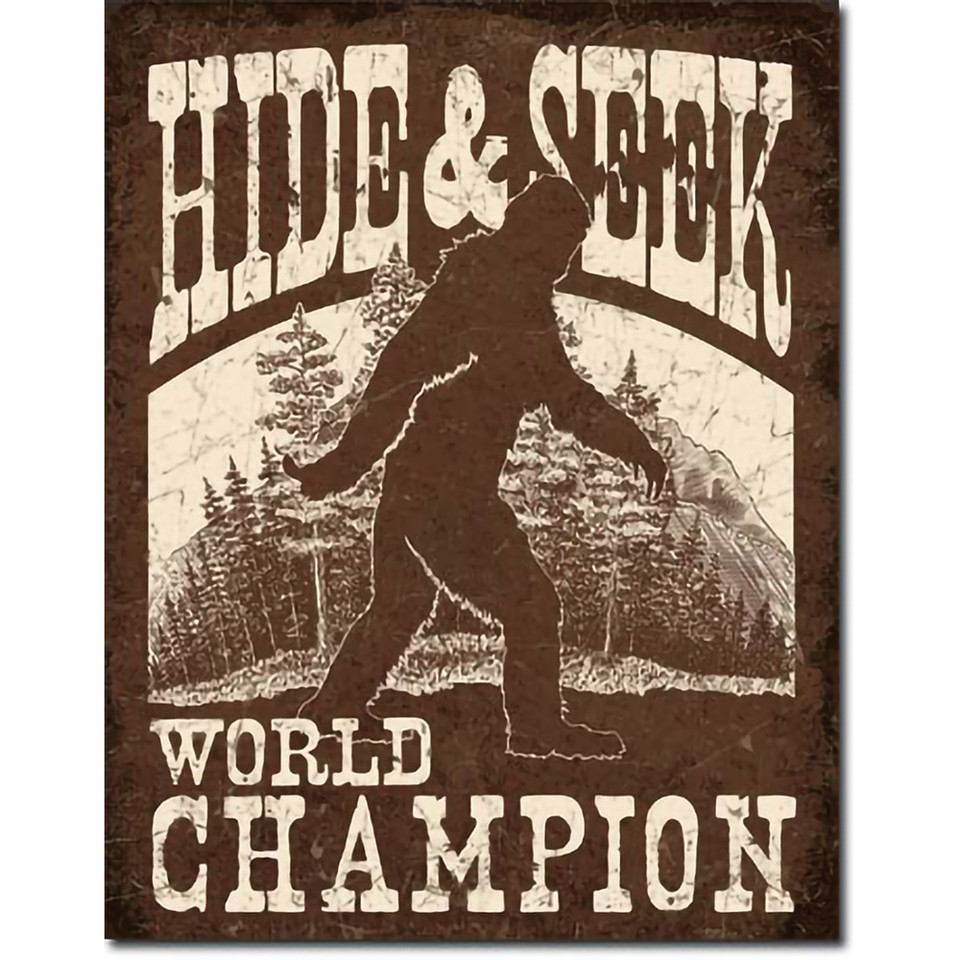 Bigfoot Hide and Seek Metal Sign   by Desperate Enterprises Main Image
