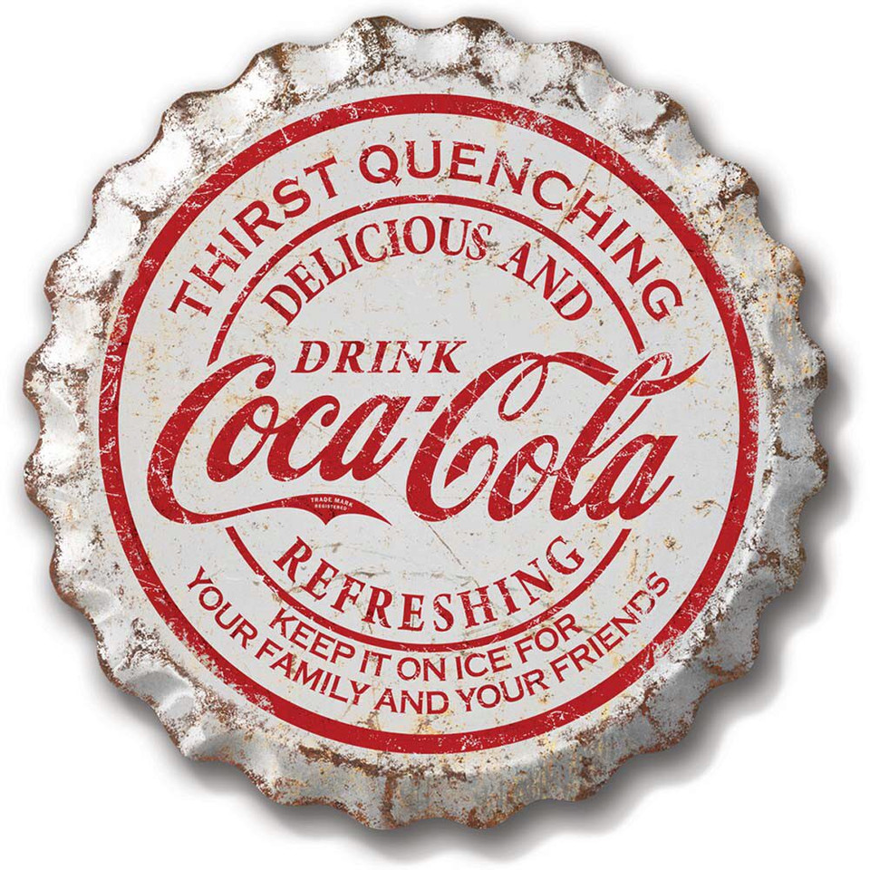 Coca Cola Weathered Bottle Cap Metal Sign  Desperate (BC2130)  Aluminum by Desperate Enterprises Main Image