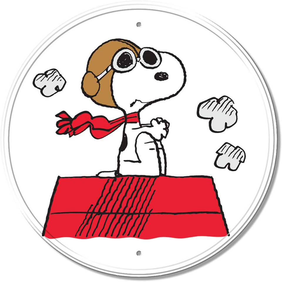 Round Snoopy Baron Metal Sign  2722  Tin by Desperate Enterprises Main Image