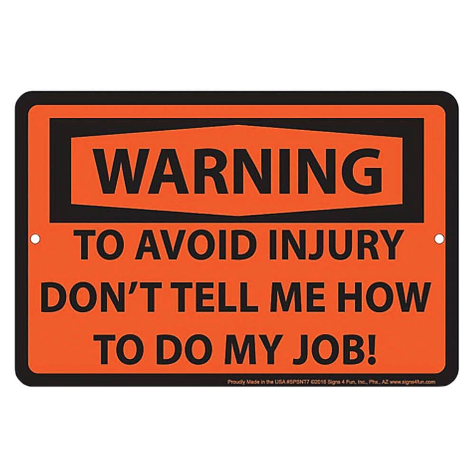 Warning: Avoid Injury Metal Sign  SPSNT7  Embossed Aluminum by Signs 4 Fun Main Image