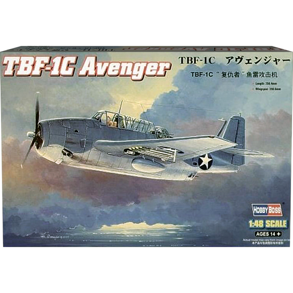 TBF-1C Avenger 1/48 Kit TBF-1 BuNo 00380 VT-8 June 1942 1:48 Scale  by HobbyBoss Main Image