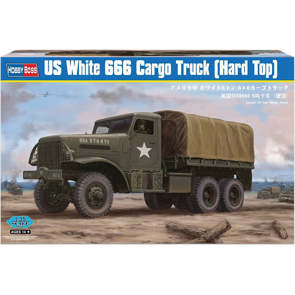 U.S. White 666 Cargo Truck (Hard Top) 1/35 Kit   by HobbyBoss Main Image
