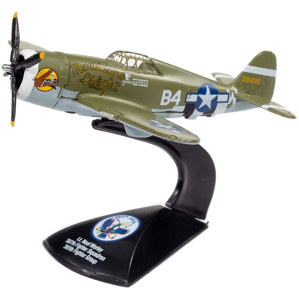 WWII Republic P-47D Thunderbolt Razorback Mortician's Delight - Olive Drab w/Nose Art 1:64 Scale Diecast Model by Johnny Lightning Main Image