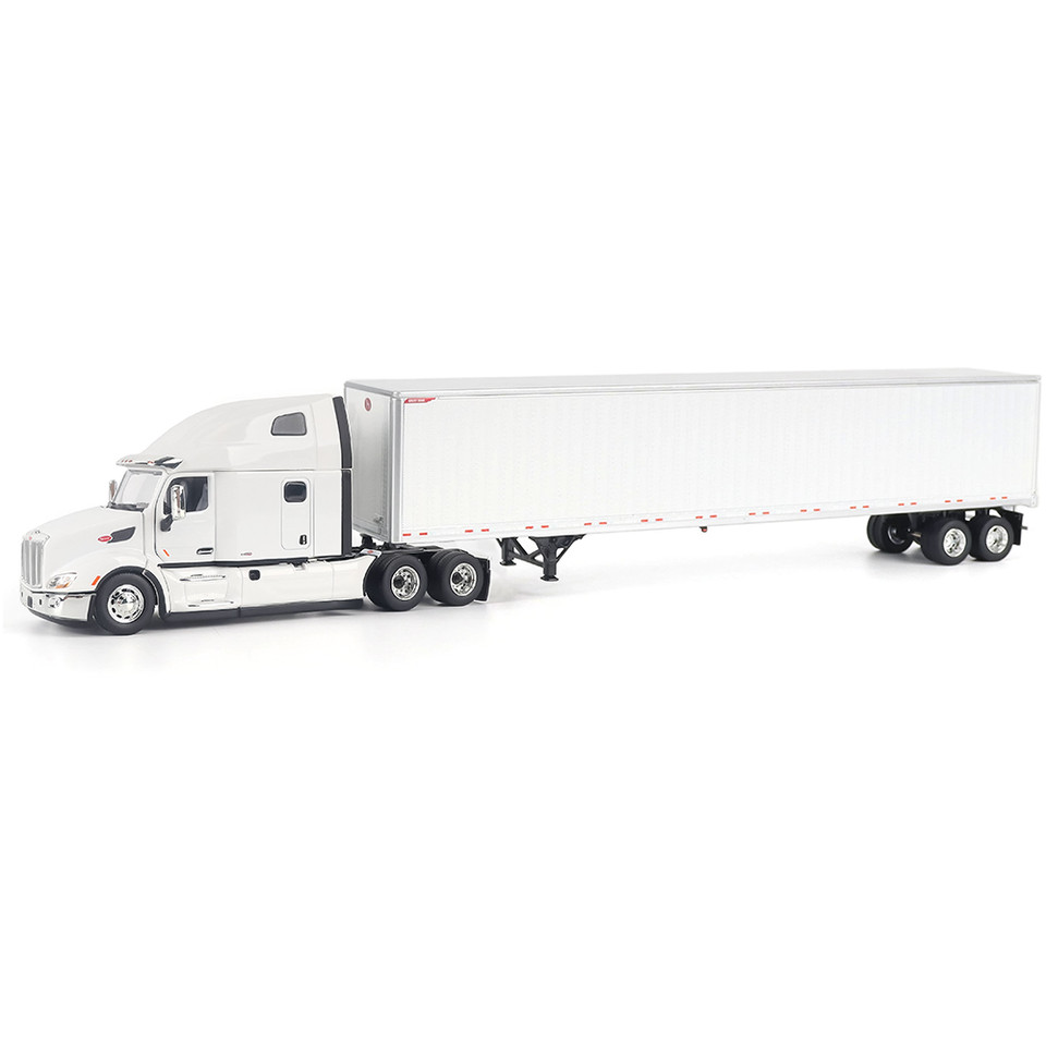 Peterbilt 579 Ultraloft Tandem Tractor with Great Dane Champion 53ft Dry Cargo Trailer (White) 1:50 Scale Diecast Model Truck by Diecast Masters Main Image