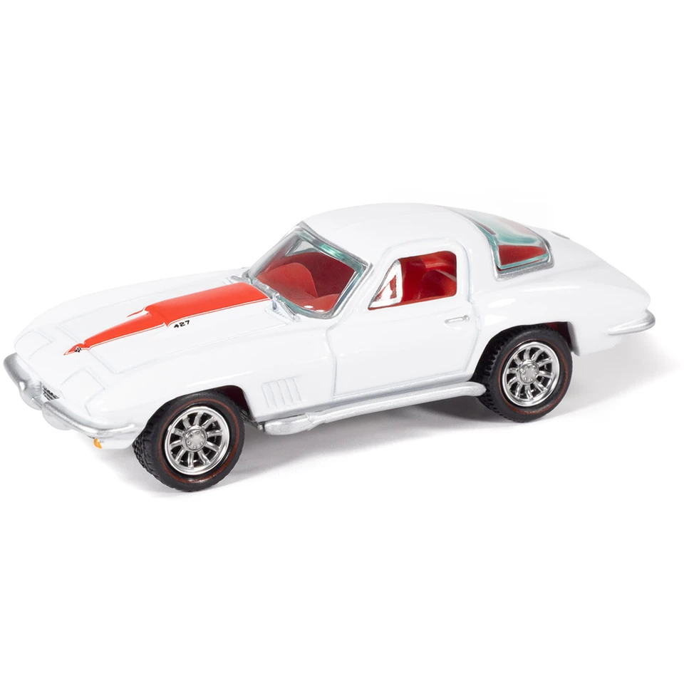 1967 Chevy Corvette 427 Mecum Auctions - Ermine White 1:64 Scale Diecast Model Car by Johnny Lightning Main Image