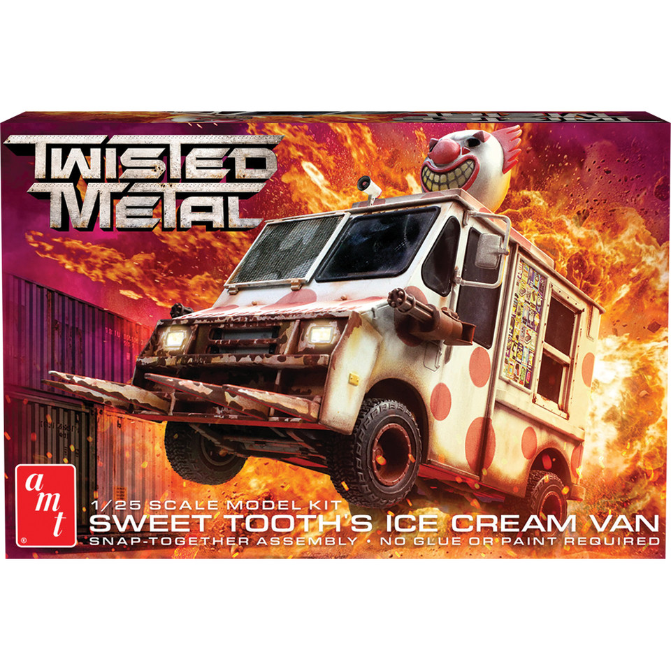 ALL NEW Twisted Metal Sweet Tooth Ice Cream Van SNAP ALL NEW TOOLING 1:25 Scale Plastic Model Kit by AMT Main Image