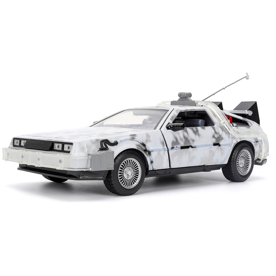 Back To The Future Part I - DeLorean Time Machine w/LIGHT - Frost BTTF 1:24 Scale Diecast Model Car by Jada Toys Main Image