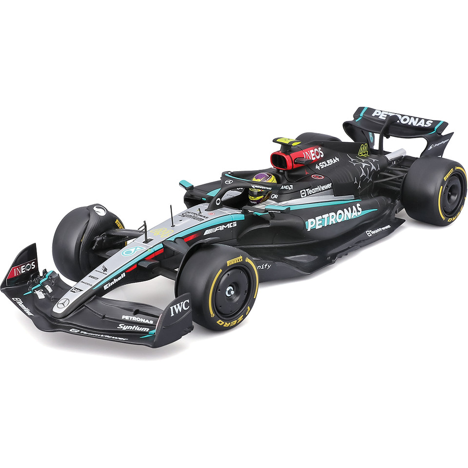 2024 F1 Mercedes W15 w/helmet - Hamilton #44 1:24 Scale Diecast Model Car by Bburago Main Image