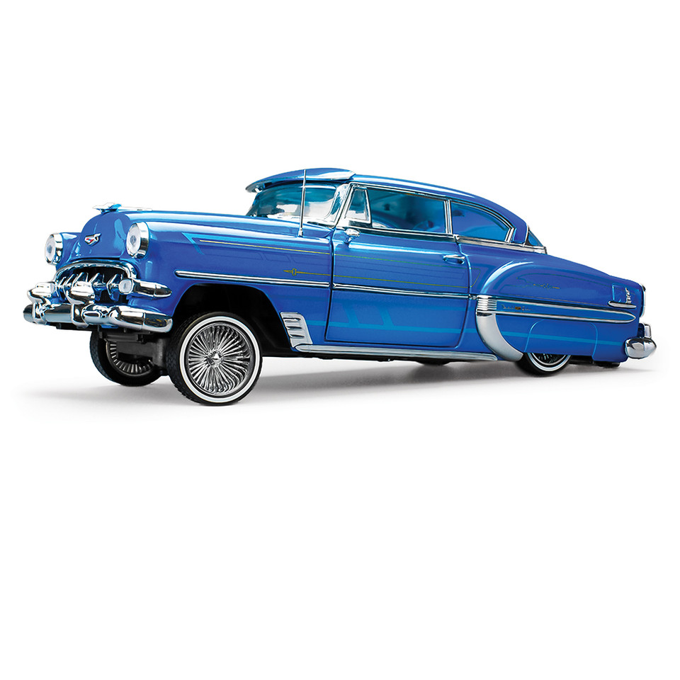 1954 Chevrolet Bel Air Hard Top Coupe Lowrider - Blue with moveable suspension 1:18 Scale Diecast Model Car by Sunstar Main Image