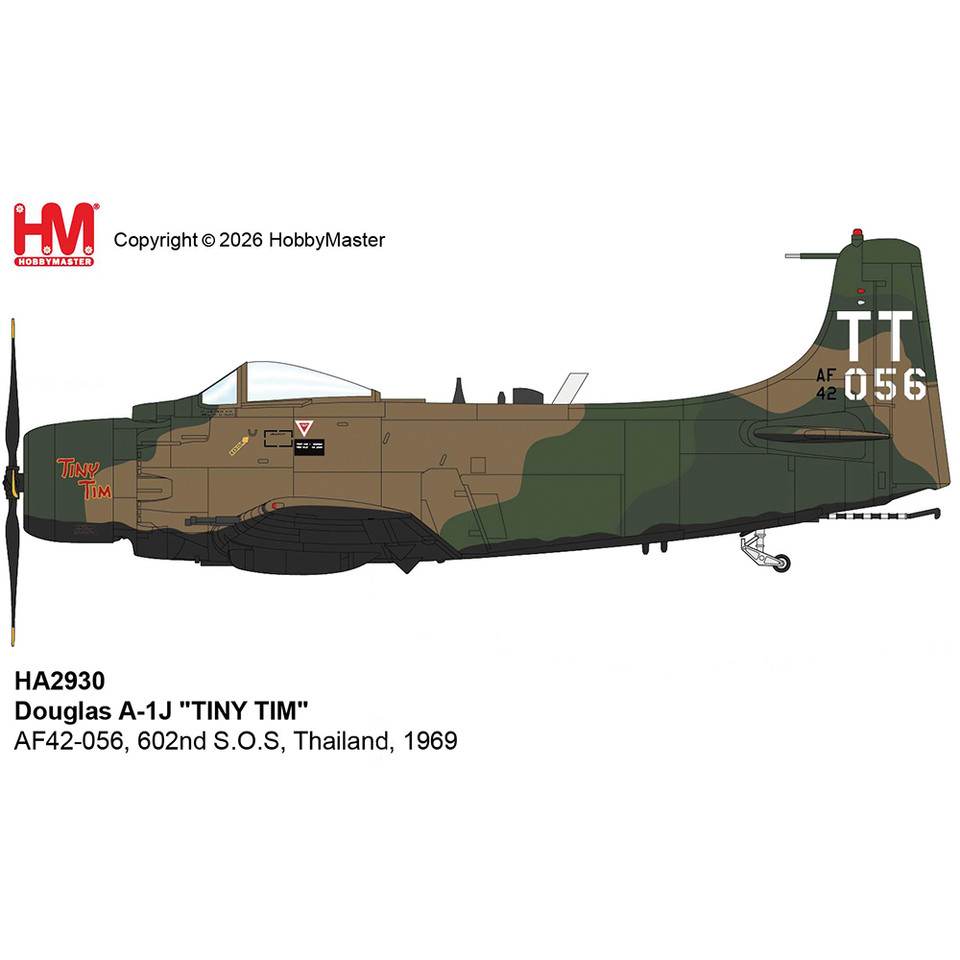 A-1J Skyraider 1/72 Die Cast Model 1:72 Scale  by Hobby Master Main Image