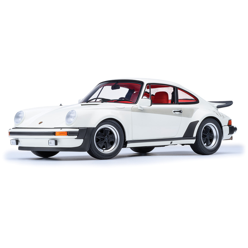 Porsche 911 (930) Turbo 3.0 - Grand Prix White w/Turbo Stripes 1:18 Scale Diecast Metal Composite by AutoArt Main Image