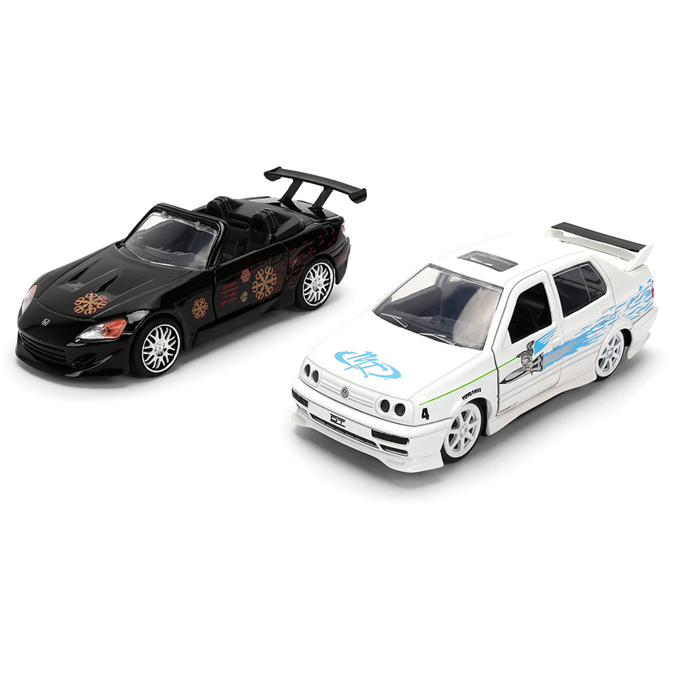 FAST & FURIOUS TWIN PACK JESSE's VW Jetta & JOHNNY's Honda S2000 1:32 Scale Diecast Metal by Jada Main Image