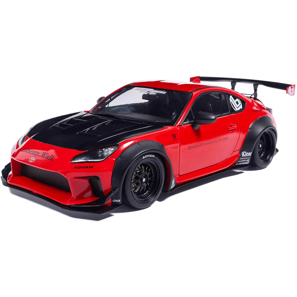 2024 Toyota GR86 Liberty Walk Body Kit - Red 1:18 Scale Diecast Model Car by Solido Main Image